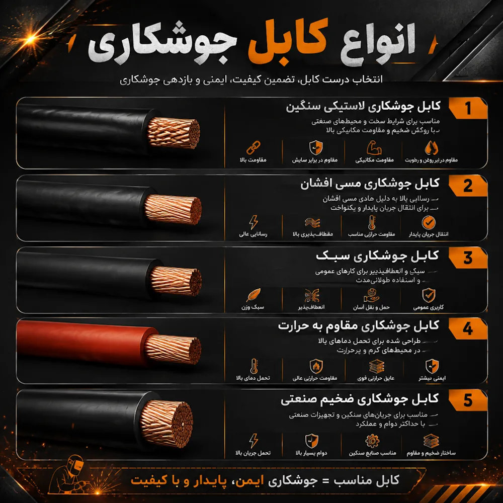 انواع کابل جوشکاری